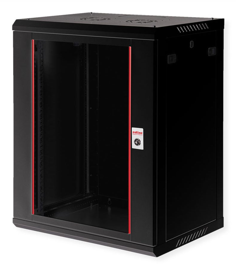 ROLINE Basic Plus – 19" Wandverteiler 15U, IP20, abschliessbar, 600 × 450 × 779 mm, schwarz