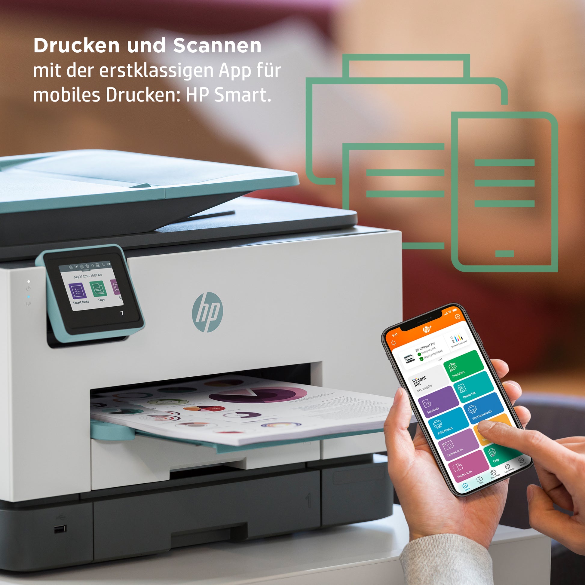 HP OfficeJet Pro 9025e – Farbtintenstrahl-Multifunktionsdrucker, A4, 4-in-1, Duplex, ADF, WLAN/LAN