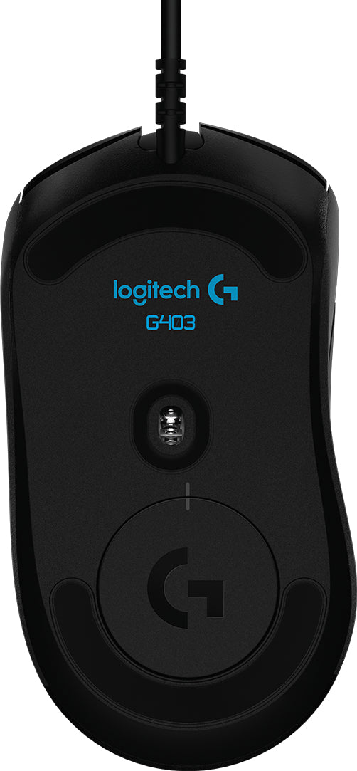 Logitech G G403 HERO – Gaming-Maus – Kabelgebunden (USB‑A), 25600 DPI, RGB-Beleuchtung, rechts, Schwarz