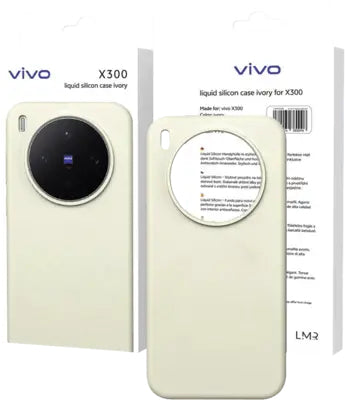 Rabbiter Liquid Silicon Backcover – für Vivo X300, Silikon, Elfenbein, Kratzresistent
