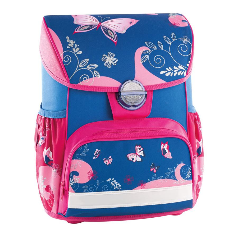 Eberhard Faber EFAlino – 4-teiliges Schulrucksack-Set, Schmetterling, 18 l, 33,5×40×24 cm