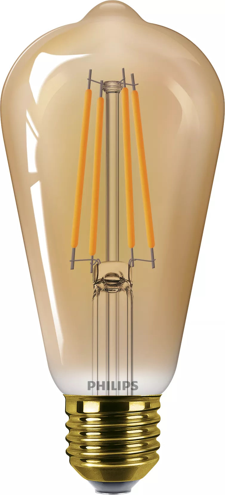 Philips by Signify Philips LED-Leuchtmittel E27 ST64 – 250 lm, 3,1 W, Warmweiss 1800 K – 1 Stk. – Bernstein, Glas