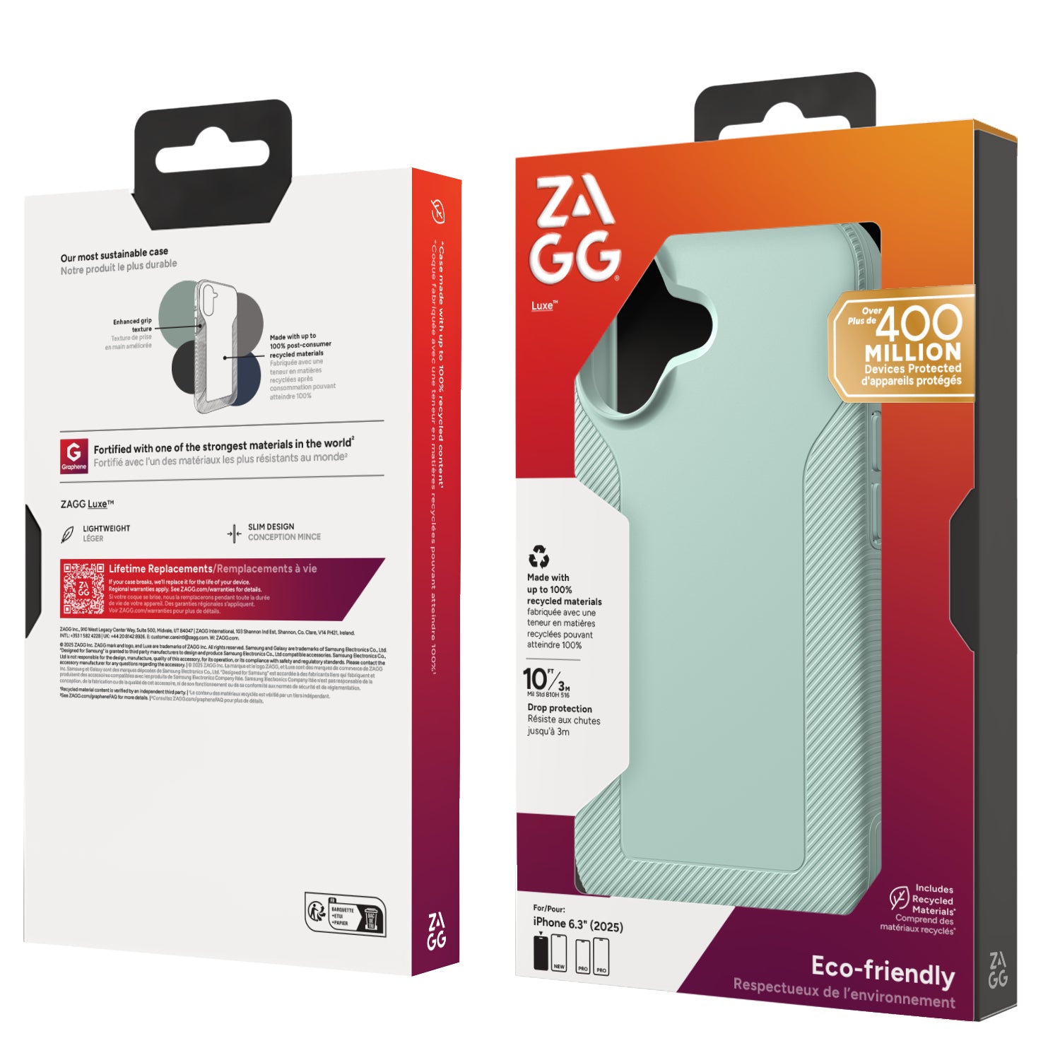 ZAGG Luxe Snap Backcover – für Apple iPhone 17, MagSafe, Graphen, Serene Mint, bis 3 m Sturzsicher