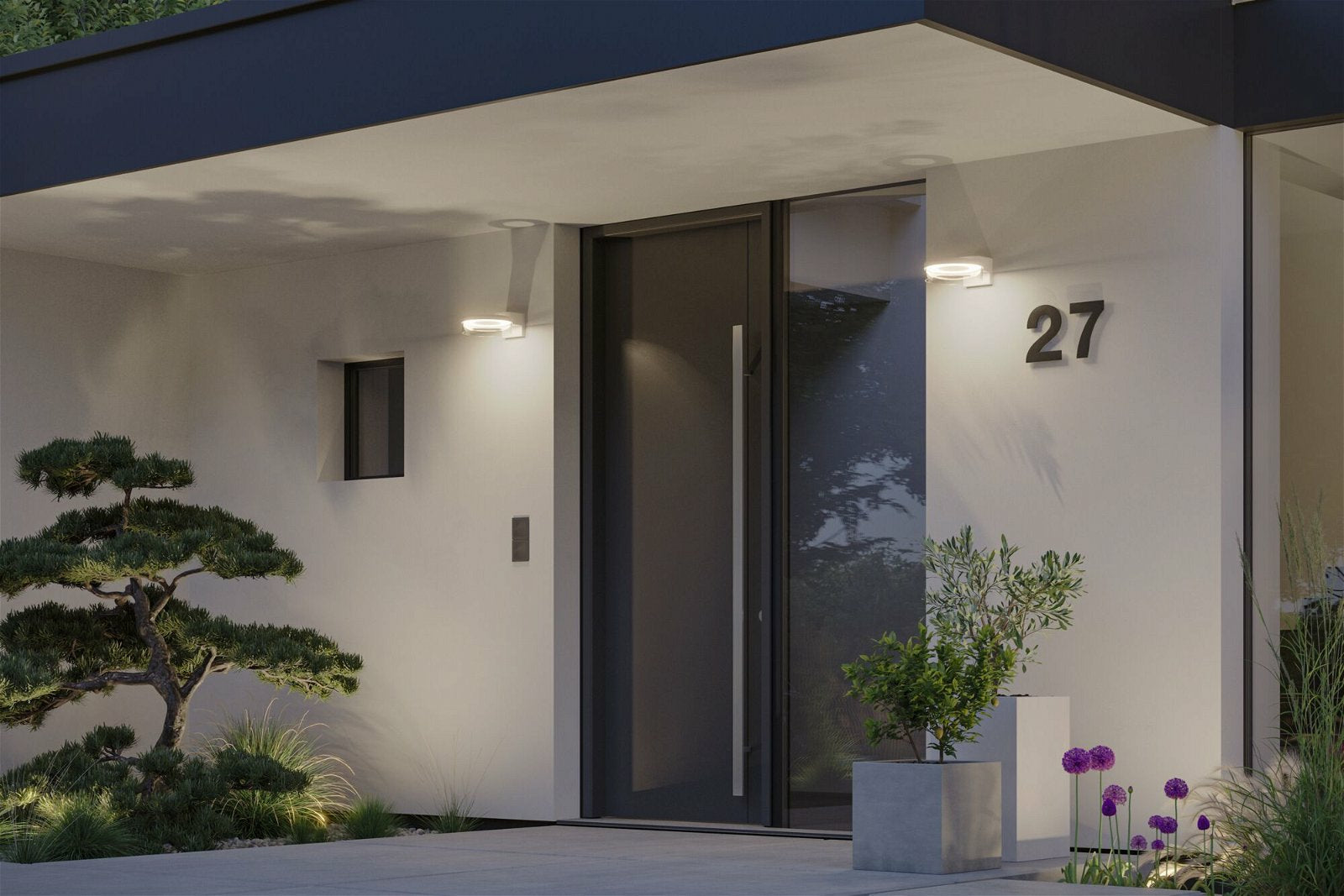 Paulmann Aussenwandleuchte – Warmweiss, 3000 K – IP44 – Netzbetrieb – mit Bewegungsmelder – Weiss – Aluminium