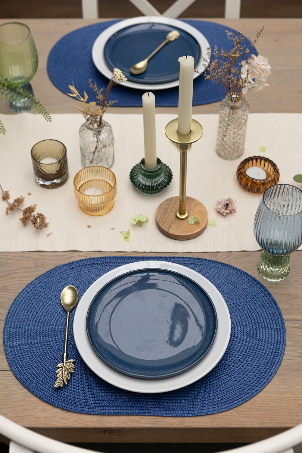 d-c-fix Tischset – oval, PP, blau, 44 × 29 cm