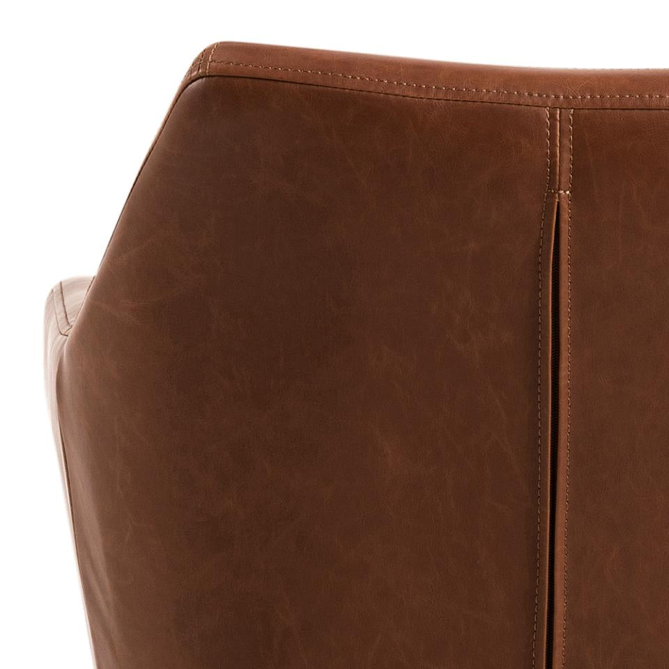 AC Design Nora Bürostuhl – Kunstleder – Braun, gepolsterte Armlehnen