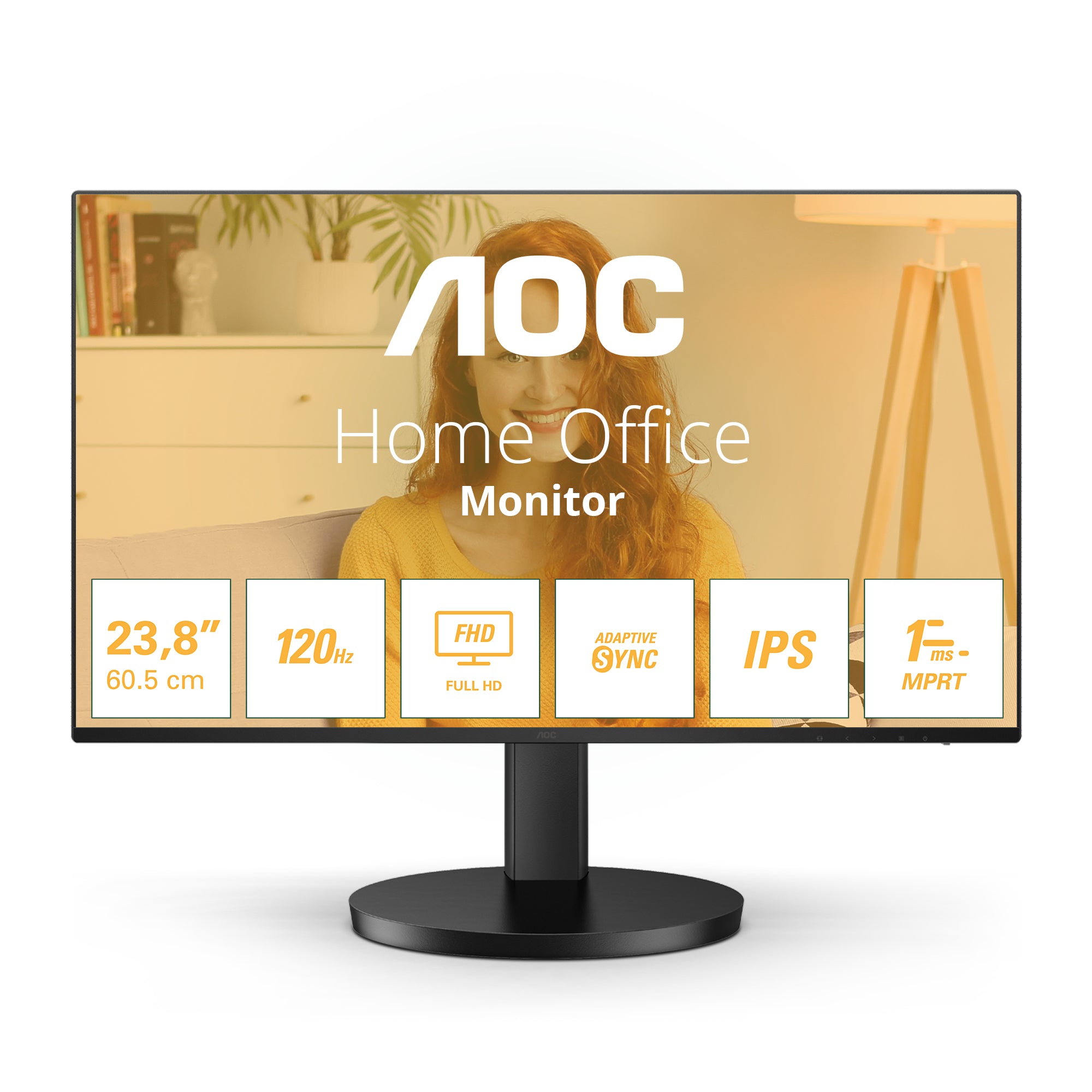 AOC 24B3HA2 – Monitor, 23,8" 1920 × 1080 (Full HD), IPS, 100 Hz, 250 cd/m², Schwarz