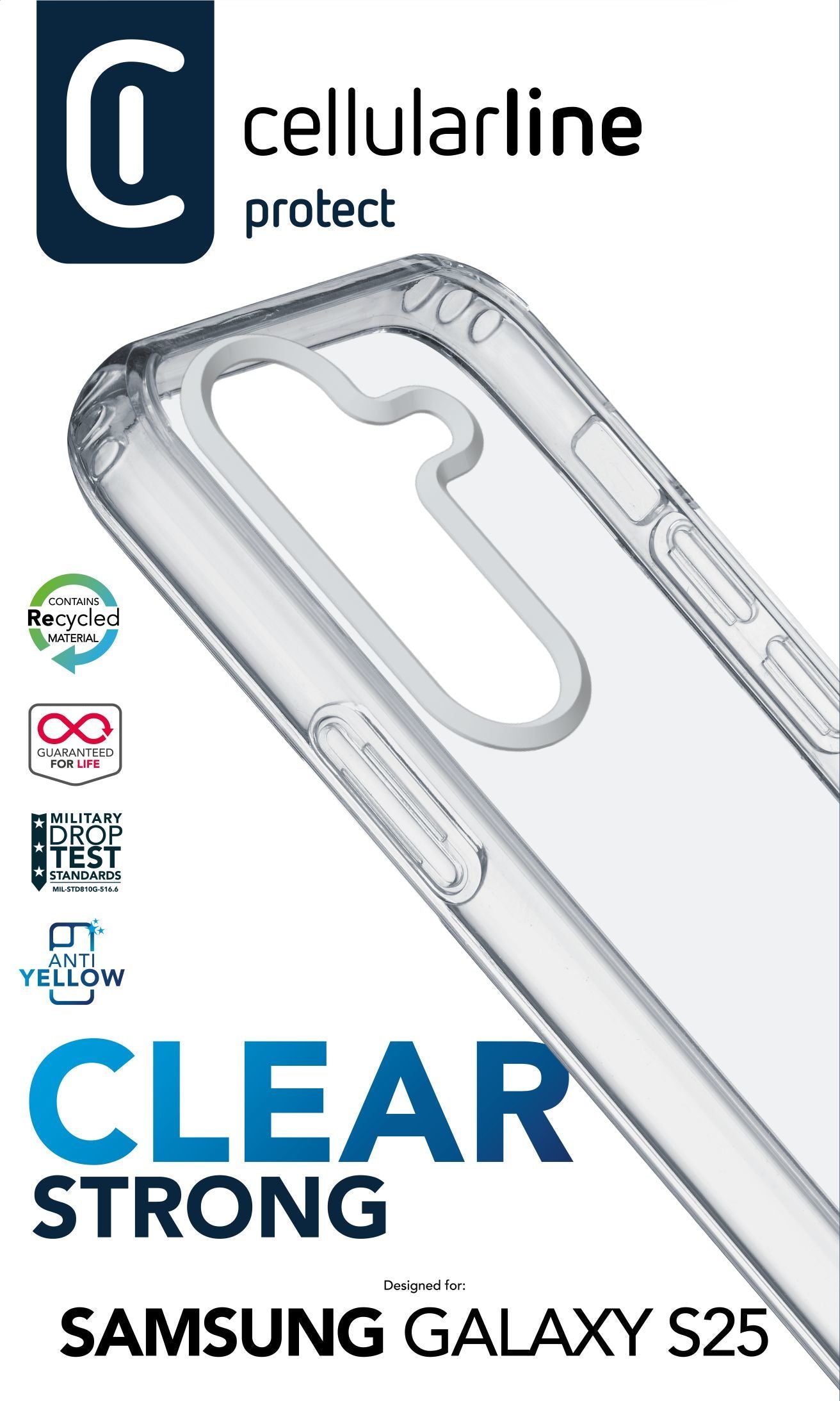 Cellularline Backcover – für Samsung Galaxy S25 – transparent