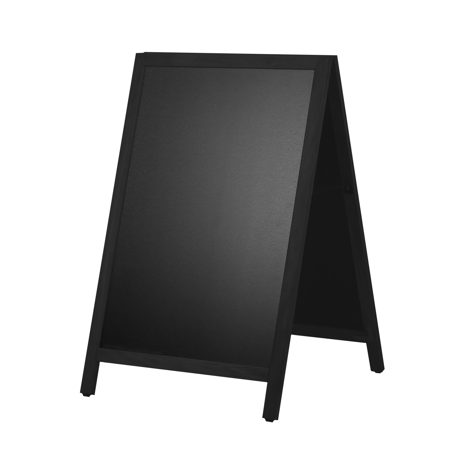 Europel Kundenstopper – 660 × 1'040 mm – Kieferholzrahmen, Verbundholz, schwarz – doppelseitig, für Kreidemarke