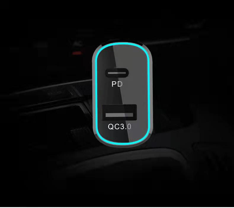 CoreParts USB-C Auto-Ladegerät 63 W – USB-C×1, USB-A×1 – PD, QC – für Laptop, Smartphone & Tablet – Schwarz