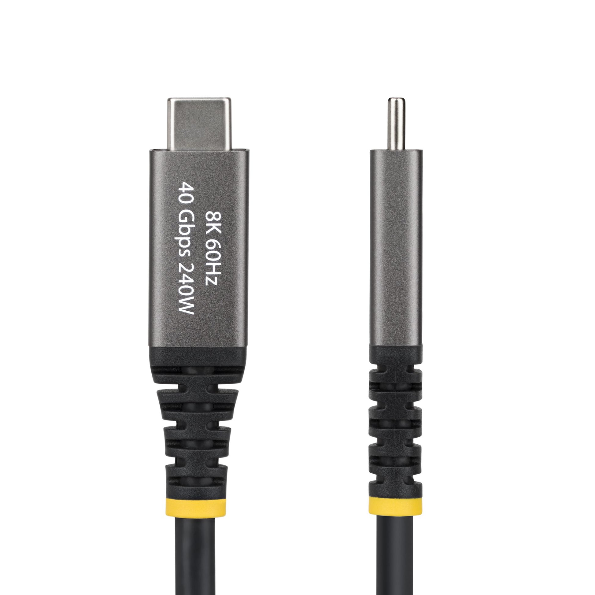 StarTech.com USB-C auf USB-C Kabel – USB4 40 Gbit/s – 2 m – PD 240 W – 8K/60 – Aktiv, TPE-Mantel – Schwarz