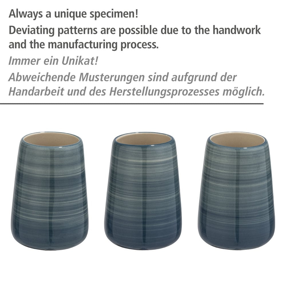 Wenko – WC-Bürstenset – Keramik, Petrol, H 39,5 cm, Ø 7,5 cm