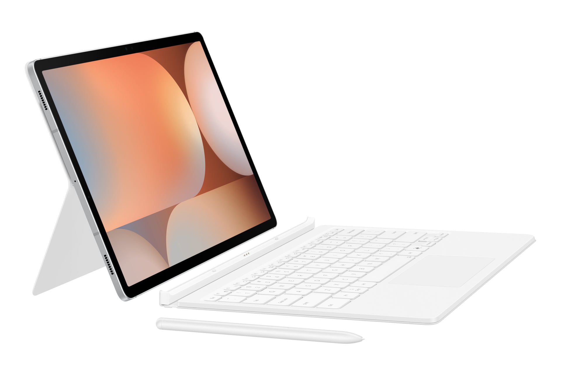 Samsung Tastatur-Case für Galaxy Tab S10+, Galaxy Tab S9+, Galaxy Tab S9 FE+ – QWERTY – Weiss