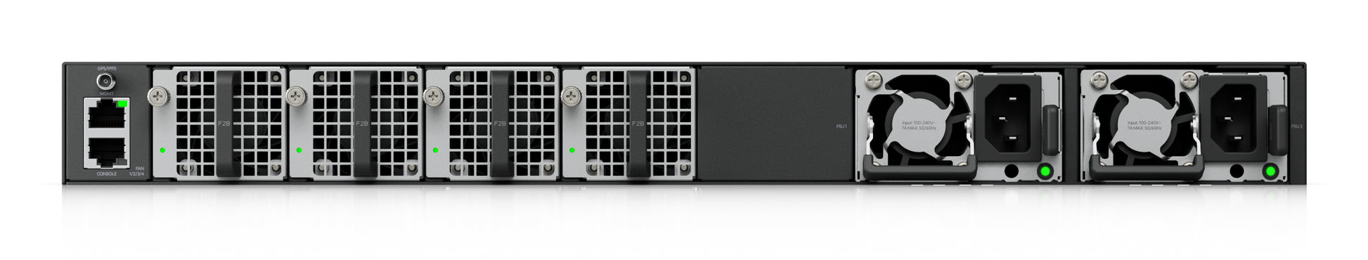 Ubiquiti Managed AV Switch, SDVoE/SMPTE ST 2110/AES67, 20× SFP+, 2× QSFP28, 800 Gbit/s, PTP, Schwarz