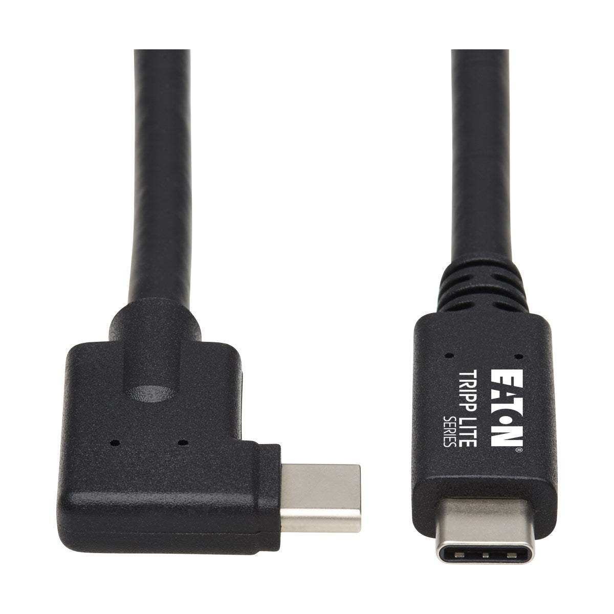 Tripp Lite USB-C auf USB-C Kabel – USB 3.2 Gen 2 (10 Gbit/s) – 1 m – PD 100 W – Abgewinkelt – Schwarz