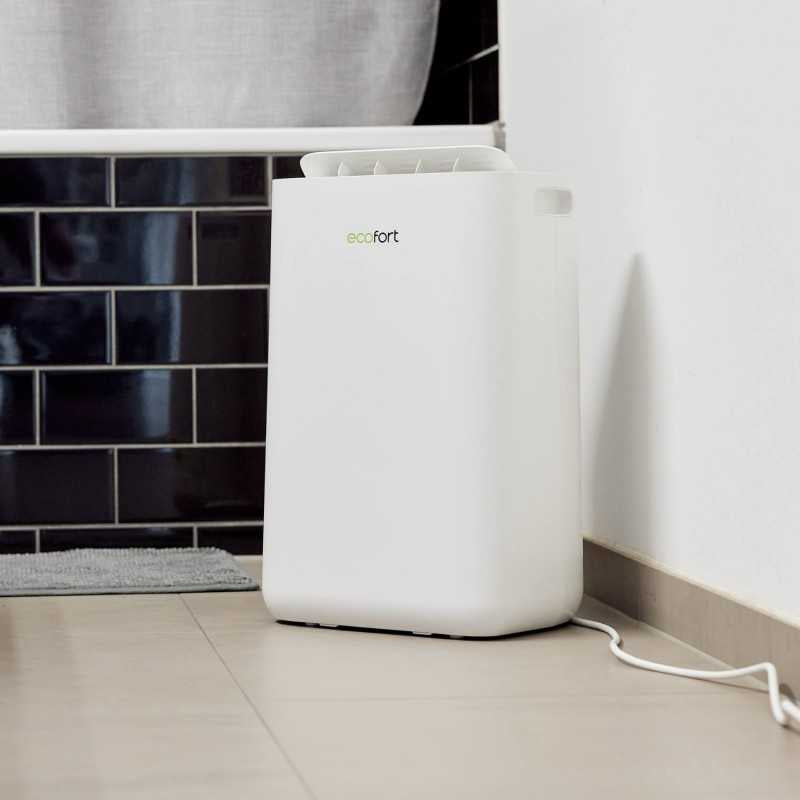 Ecofort Luftentfeuchter ecoQ – 13 L/24 h, bis 30m², Tank 2,3 l, Hygrostat, WLAN, App-Steuerung, 39 dB