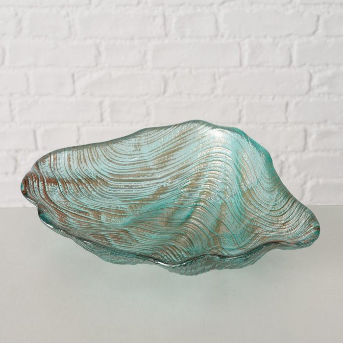 Boltze Schale – 16 × 20 × 5 cm, Glas, Türkis