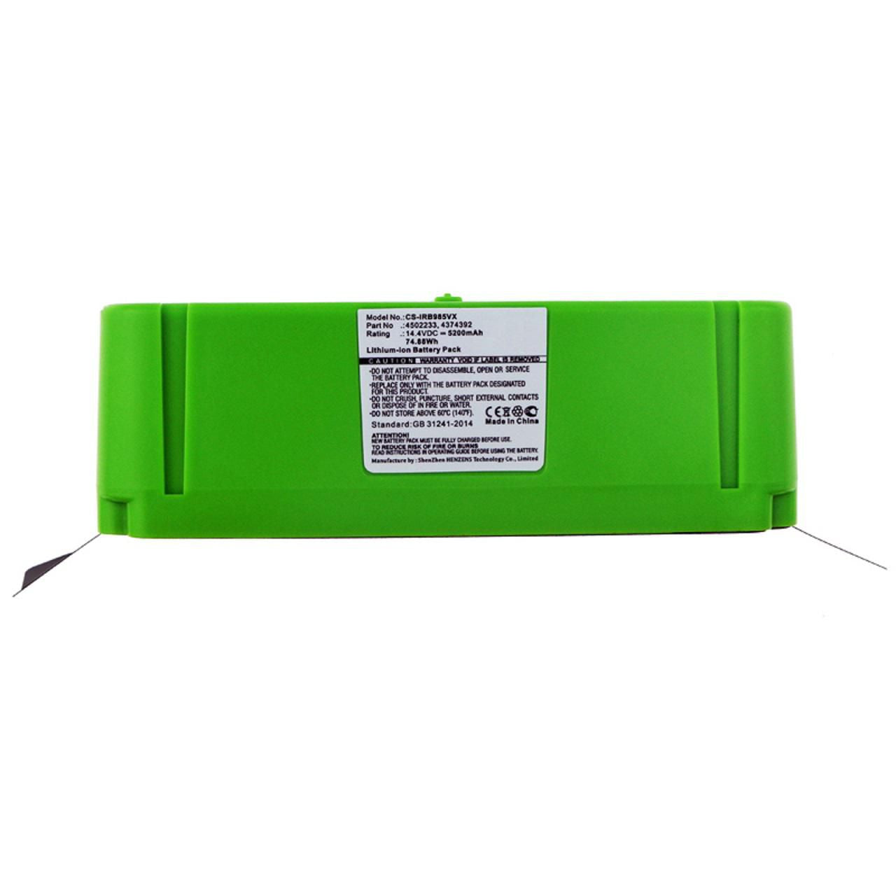 CoreParts Ersatzakku, Li-Ion 5200 mAh, 14,4 V – für iRobot Roomba 614, Roomba 615 – 1 Stk.