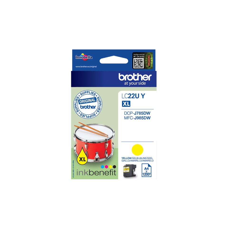 Brother Tintenpatrone LC-22UY, Gelb, 1'200 Seiten – für MFC-J985DW