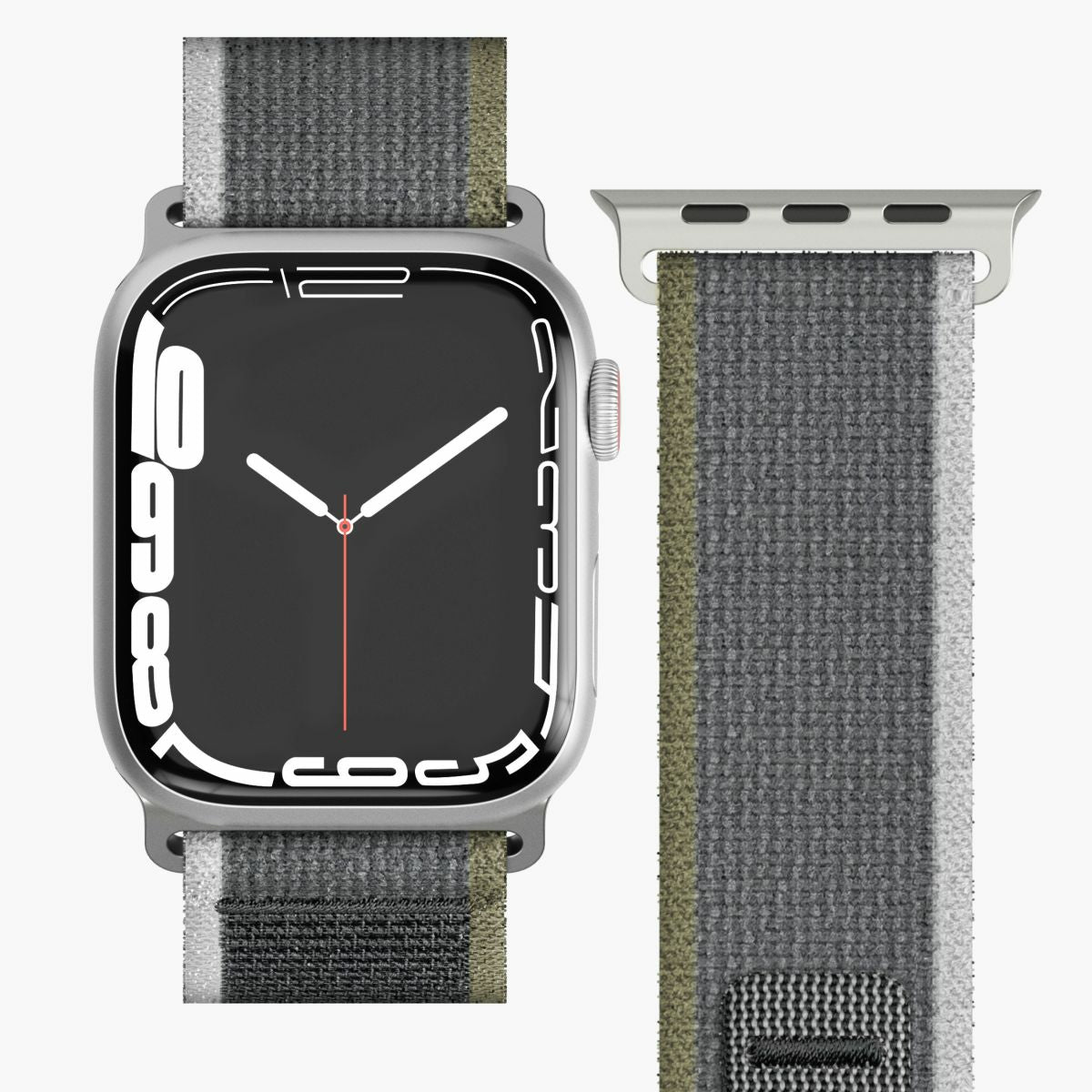 Vonmählen Trekking Case 2 – Armband – für Apple Watch (diverse Grössen) – Grün/Grau, Nylon