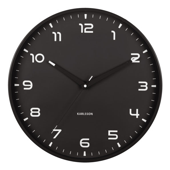 Karlsson Wanduhr Orgullo, Schwarz, Aluminium