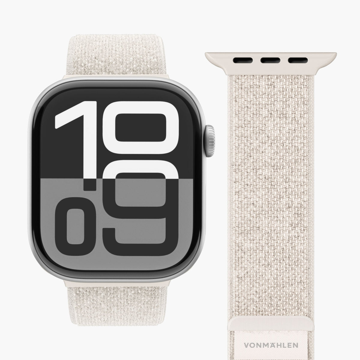 Vonmählen Fitness Loop 2 – Armband – für Apple Watch 40 / 41 / 42 mm, Creme, Nylon