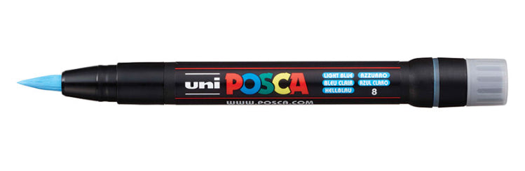 Uni-Ball POSCA PCF-350 Pinsel-Marker – Pinselspitze, 1–10 mm, wasserbasiert, hellblau