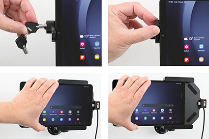 Brodit Fahrzeug-Dock für Samsung Galaxy Tab A9 (SM‑X110/SM‑X115) – abschliessbar, mit Ladeanschluss (USB‑C/USB)