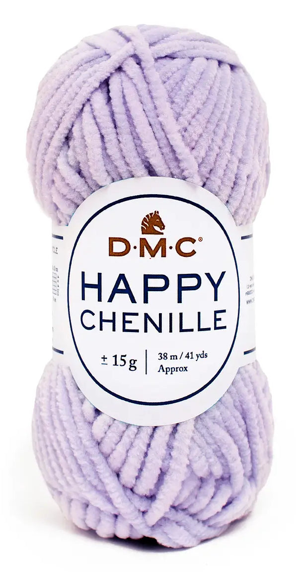 DMC Happy Chenille Garn Hellviolett – 15 g, 38 m, 100% Polyester, Nadel 3 mm