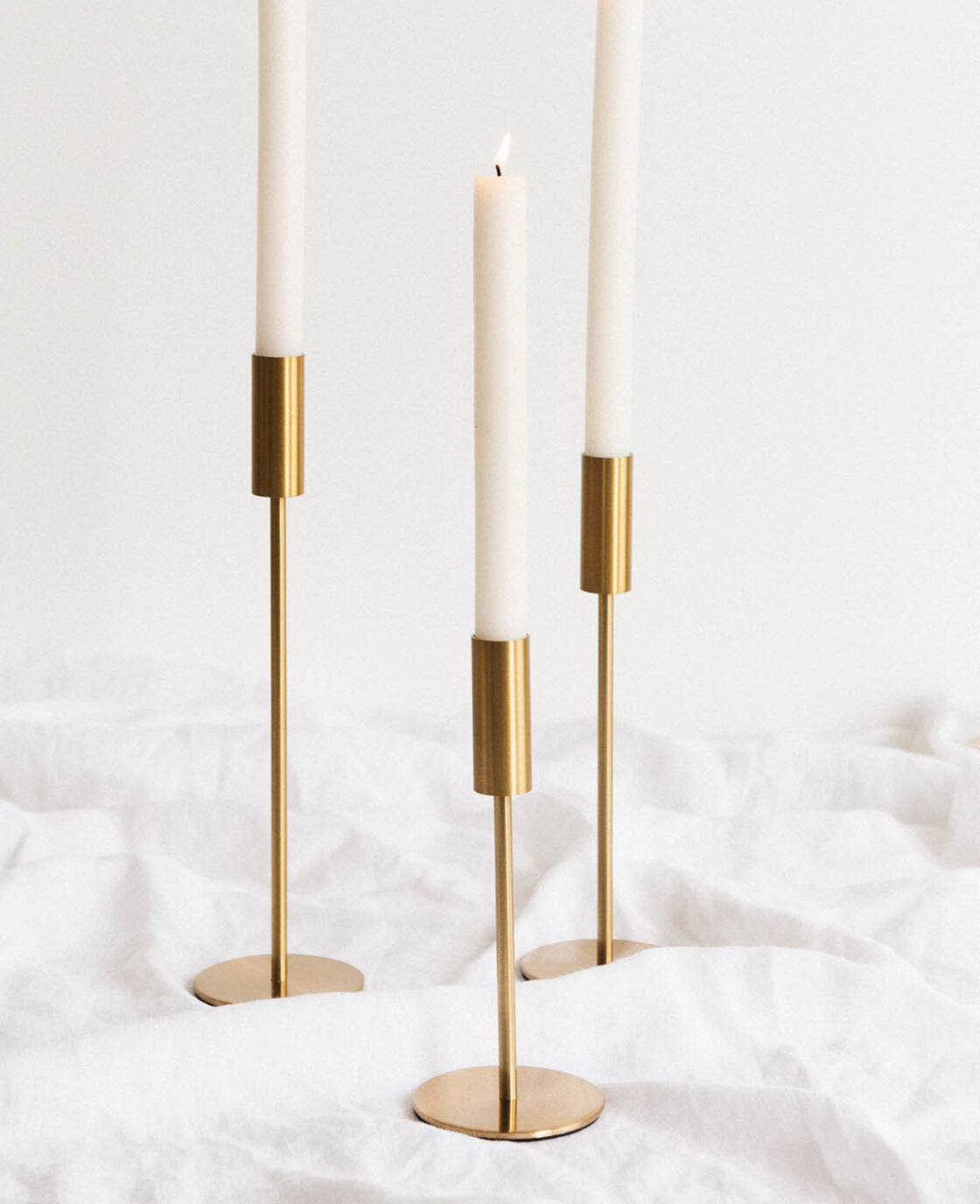 Esmée Kerzenständer – Messing & Metall, Gold – Ø 8 × 20 cm – 1 Stück