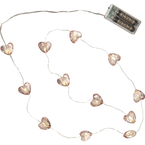 Star Trading Lichterkette – Starterset, 165 cm, 0,14 W, Warmweiss, Rosa, Timer, Batteriebetrieb
