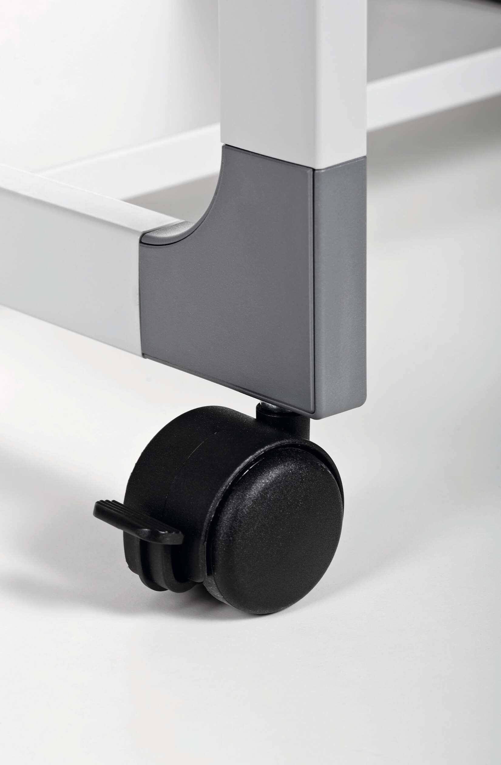 Durable SYSTEM 75 VH IT-/Medizin-Fahrwagen – 75 × 53,4 × 115 cm, höhenverstellbar, grau, Stahl