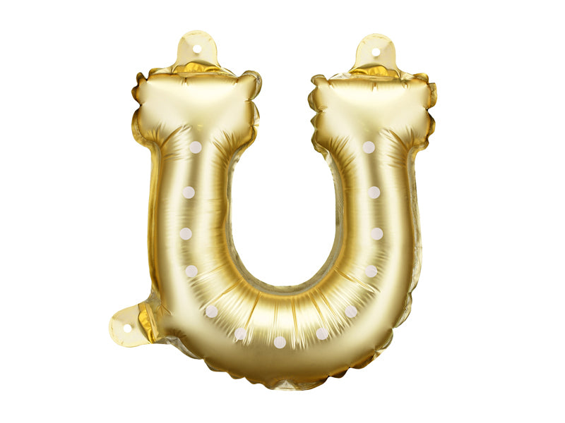 PartyDeco Folienballon Hufeisen – Gold – 18 × 19 cm – 3 Stk