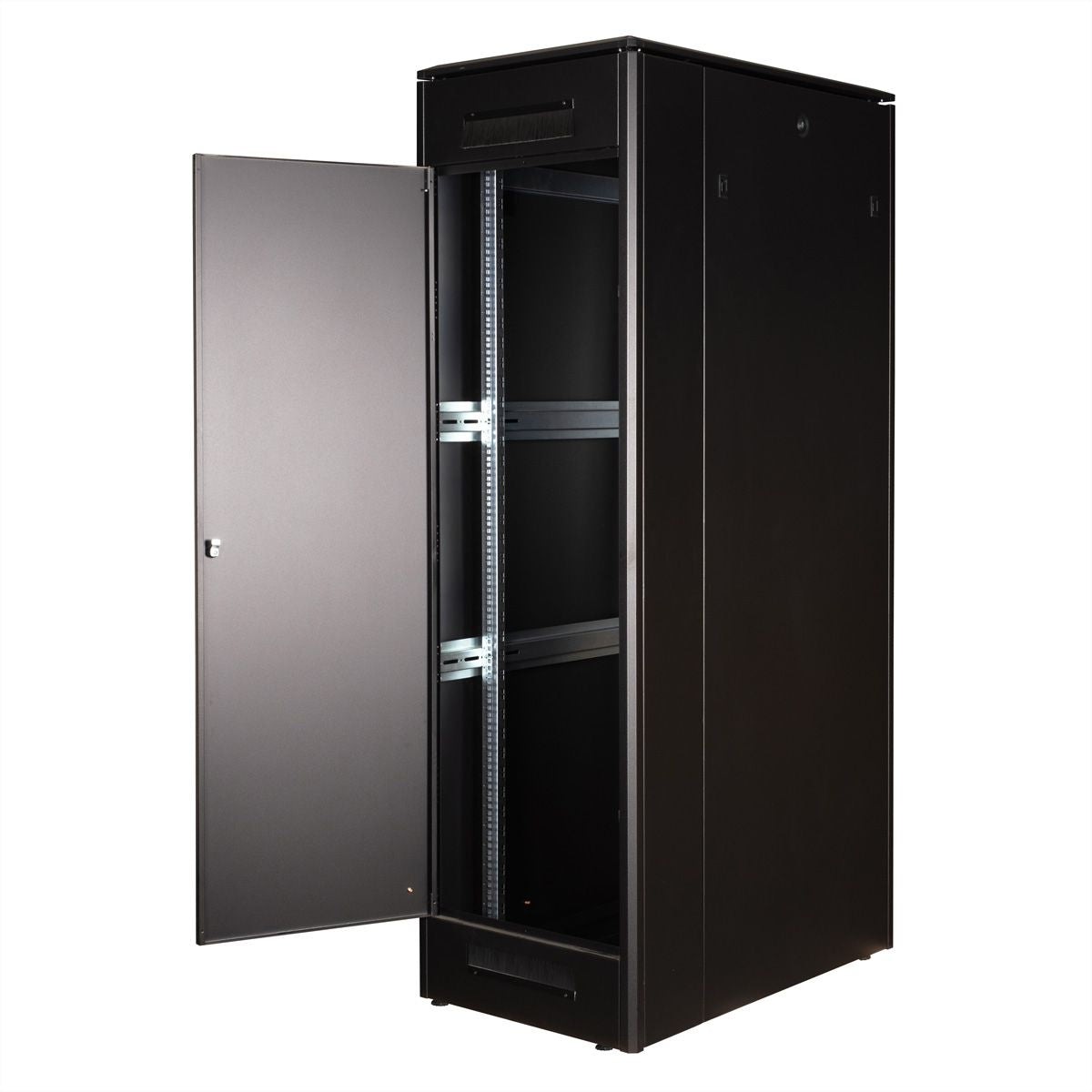 ROLINE Pro – 19" Netzwerkschrank 42U, IP20, abschliessbar, 600 × 1000 × 2053 mm, schwarz, Stahl