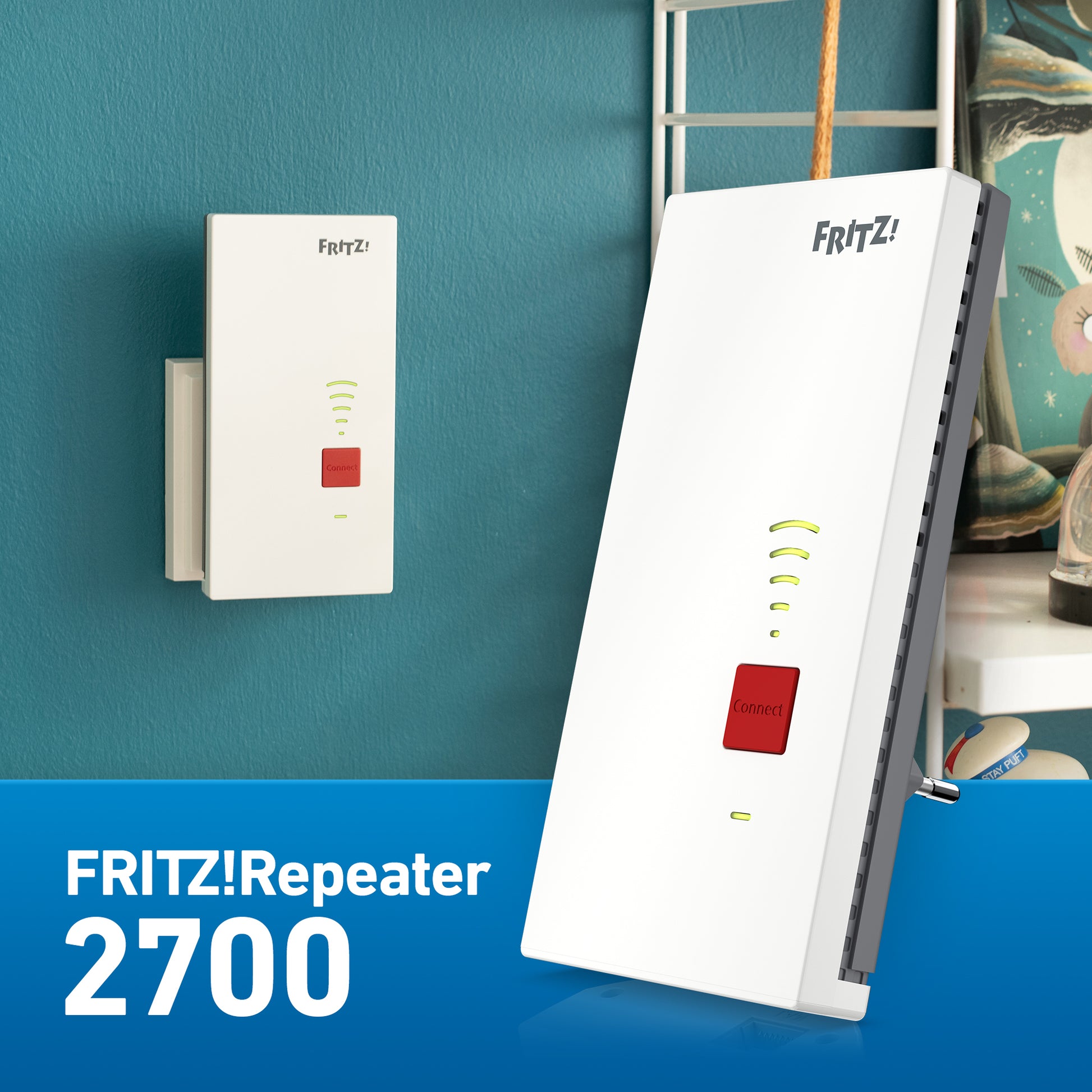 FRITZ! FRITZ Repeater 2700 Access Point – Wi‑Fi 7 (802.11be), Dual‑Band (2,4/5 GHz), bis 6,5 Gbit/s, 1× 2,5GbE