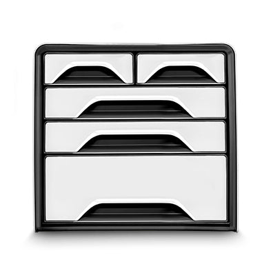 CEP Smoove 7-213 Schubladenelement – 5 Schubladen, für A4/C4, schwarz/weiss, B 270 × H 360 × T 288 mm
