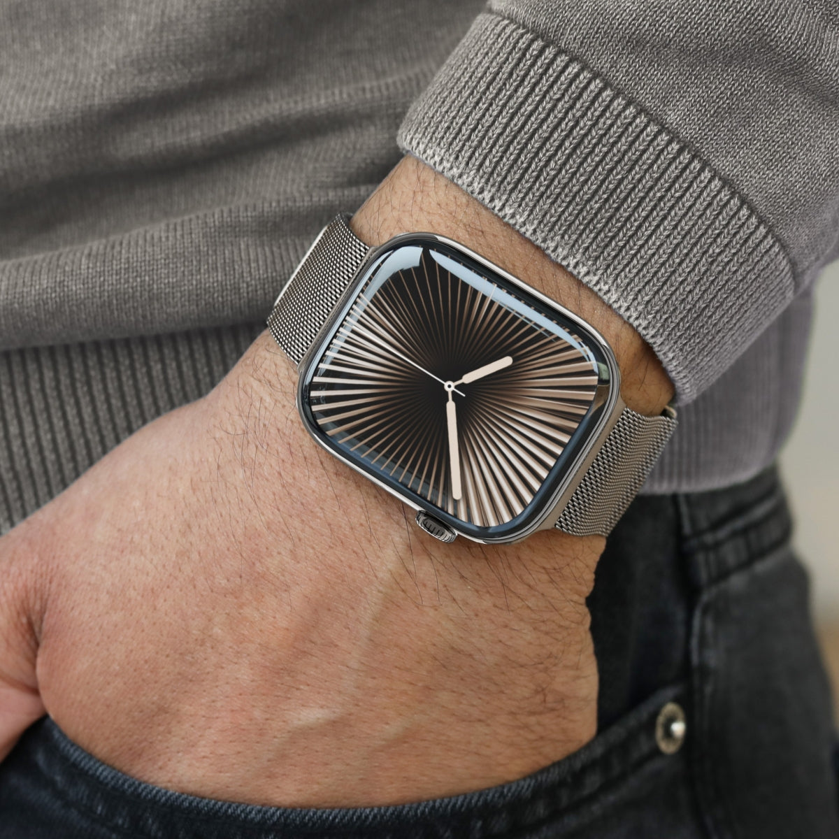Vonmählen Milanese Loop 2 Desert Sand – Armband – für Apple Watch (diverse Grössen), One Size, Edelstahl