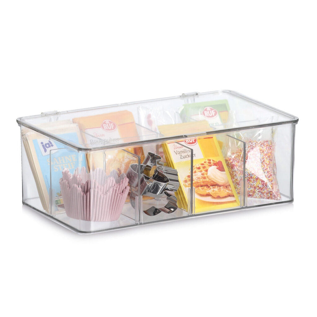 Zeller Present Aufbewahrungsbox 4,32 l (mit Deckel) – Kunststoff – transparent – 165 × 95 × 275 mm