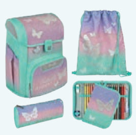 Scooli EasyStart – Schulrucksack-Set 5-teilig, Butterfly Wishes, 19 l