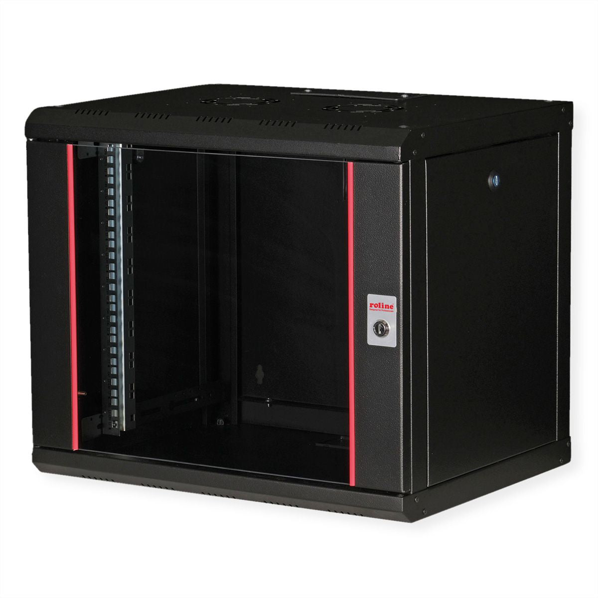 ROLINE Pro – 19" Wandverteiler 9U, IP20, abschliessbar, 600 × 450 × 505 mm, schwarz, Stahl