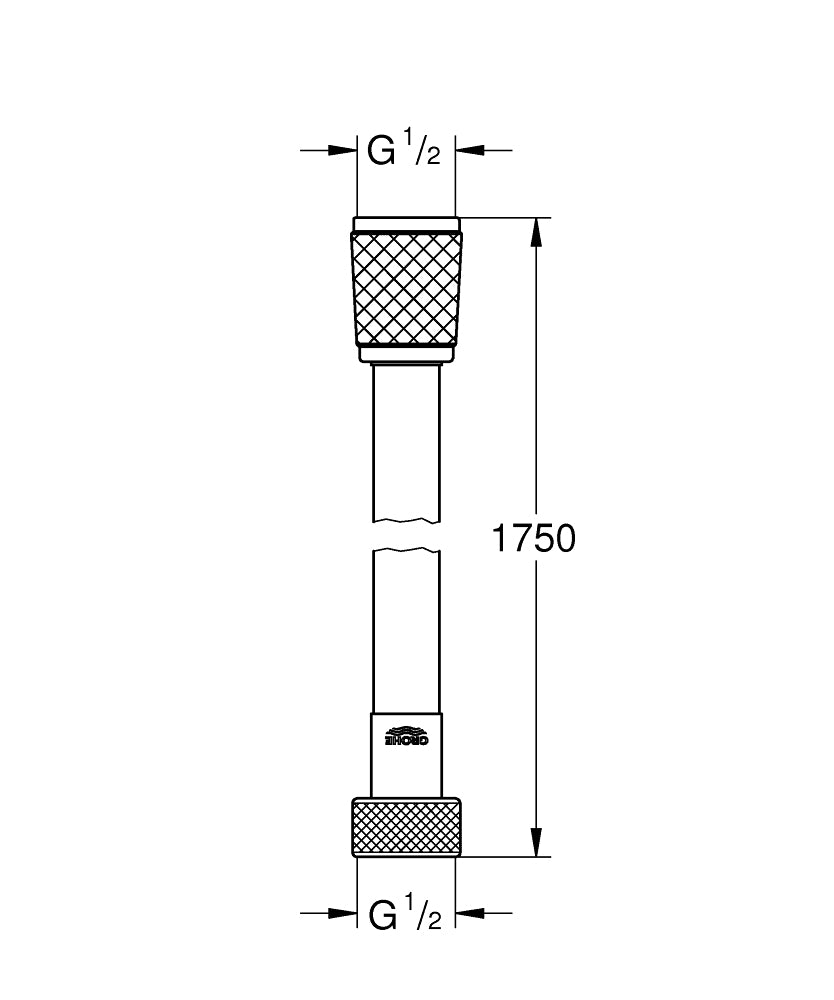 GROHE VitalioFlex Trend Duschschlauch – 175 cm, Kunststoff, 1/2", Schwarz