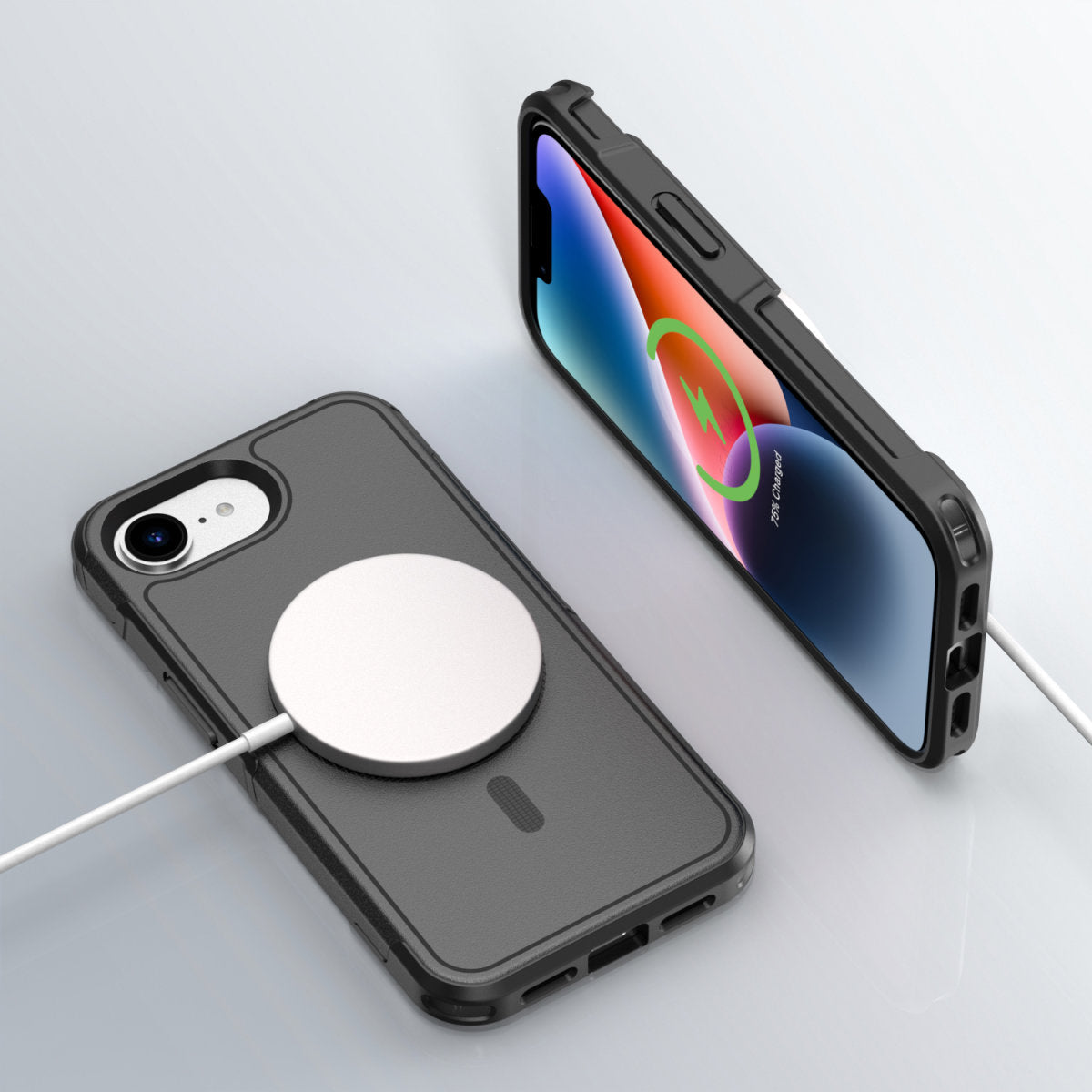 4smarts Defend Backcover – für Apple iPhone 16e, MagSafe, PC+TPU, Schwarz, bis 1,2 m Sturzsicher