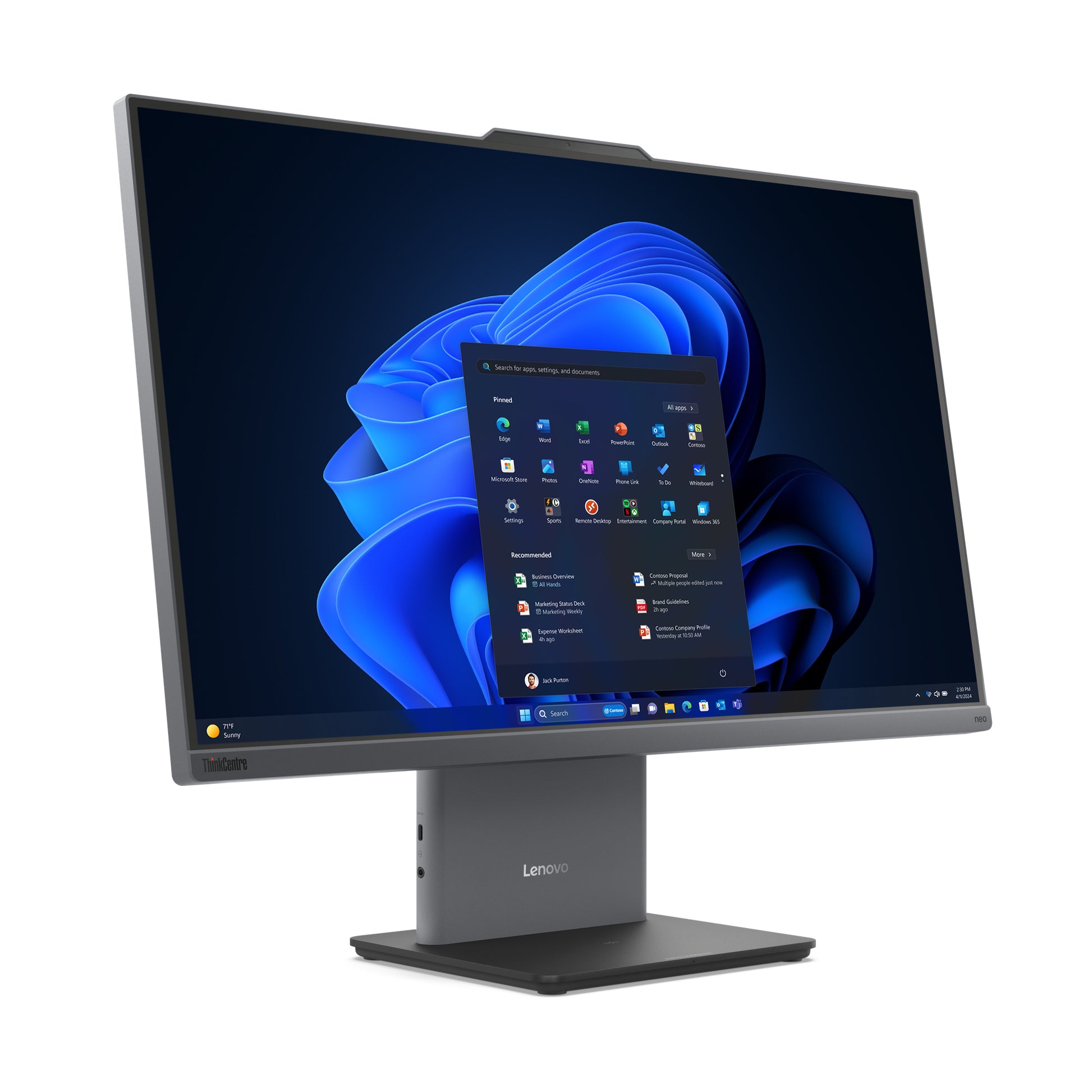 Lenovo All-in-One – 23,8" Full HD, AMD Ryzen AI 7 350, 32 GB RAM, 1 TB SSD, Windows 11 Pro