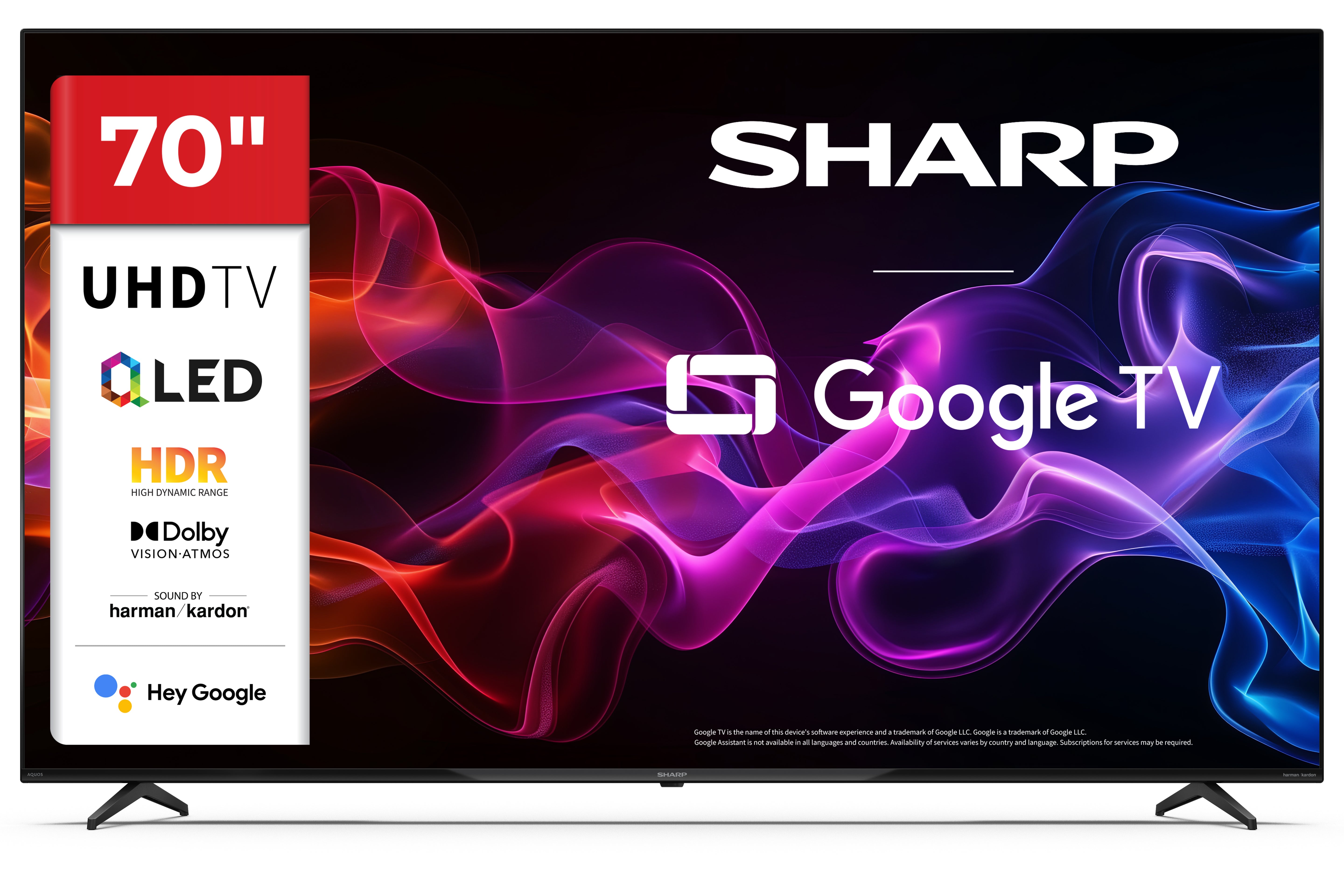 Sharp 70HP5265E – 70" Fernseher – 4K UHD – QLED – Google TV – 60 Hz – Dolby Vision, HDR10, HLG
