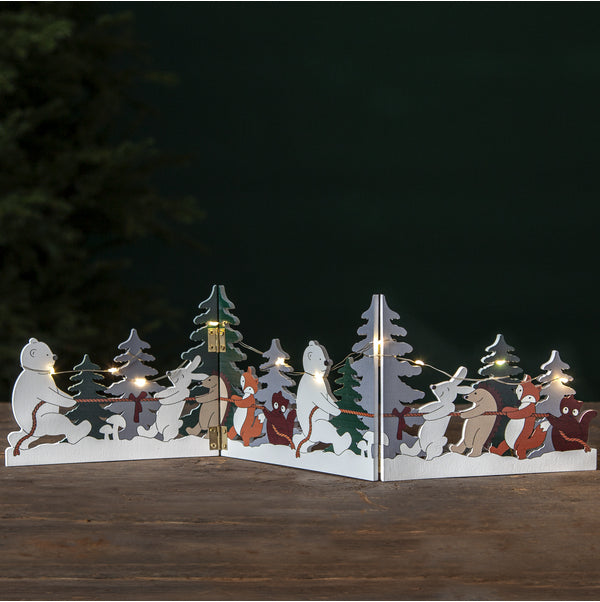 Star Trading Leichte Dekorationsfigur – 10 LEDs, Warmweiss, Batteriebetrieb, Timer 6 h/18 h – Holz, Mehrfarbig