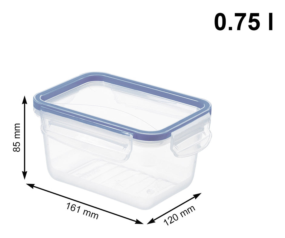 Rotho Vorratsdose 750 ml, 12 × 16 × 8,5 cm, Kunststoff, transparent/blau