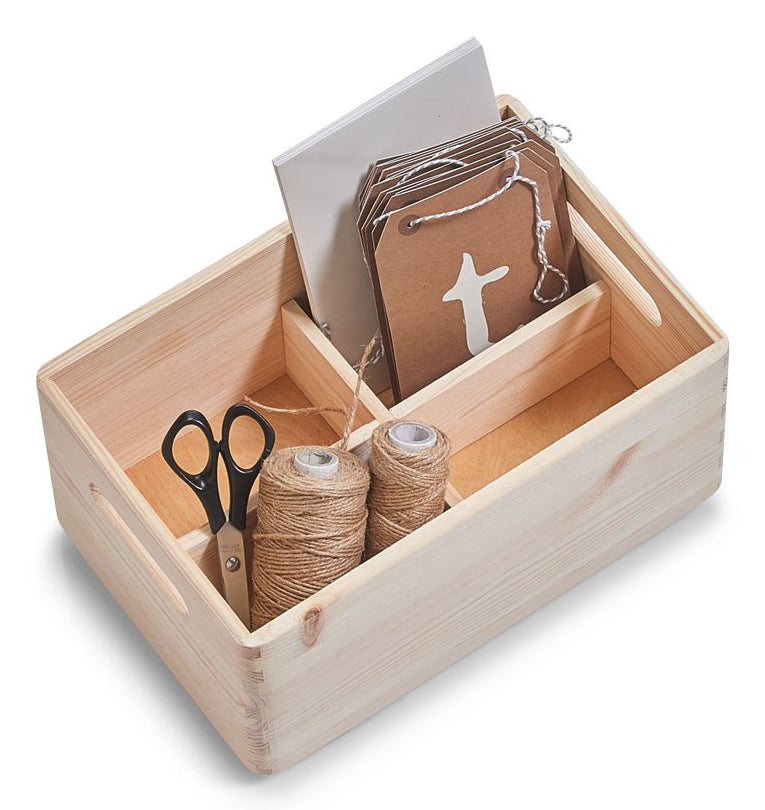 Zeller Present Aufbewahrungsbox ohne Deckel – Kiefer – Braun – stapelbar, mit Tragegriff – 298 × 145 × 198 mm