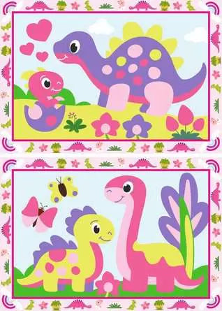Ravensburger CreArt – Malen-nach-Zahlen-Set – Bunte Dinos – 32 × 22 cm – ab 5 Jahren