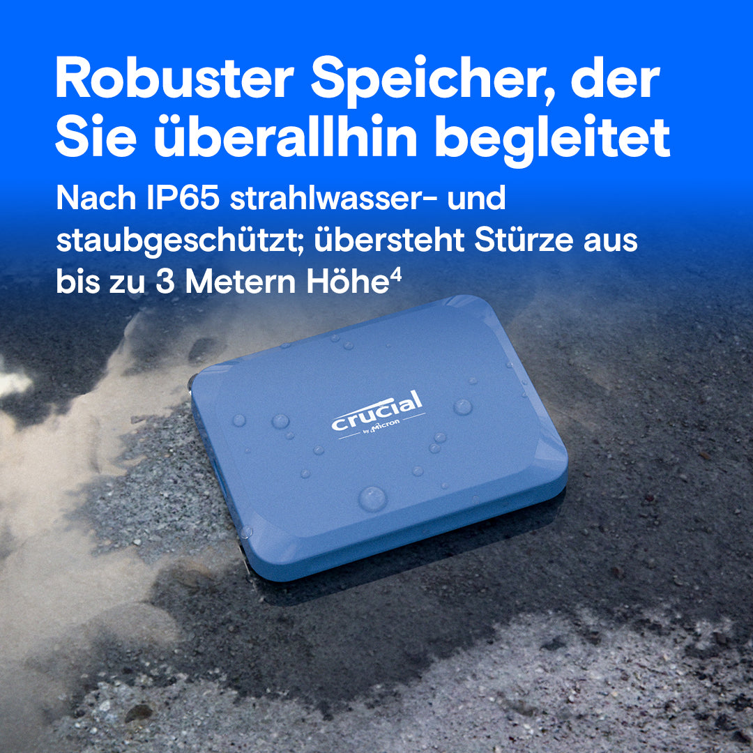 Crucial X10 – 2 TB Portable SSD – USB 3.2 Gen 2x2, IP65