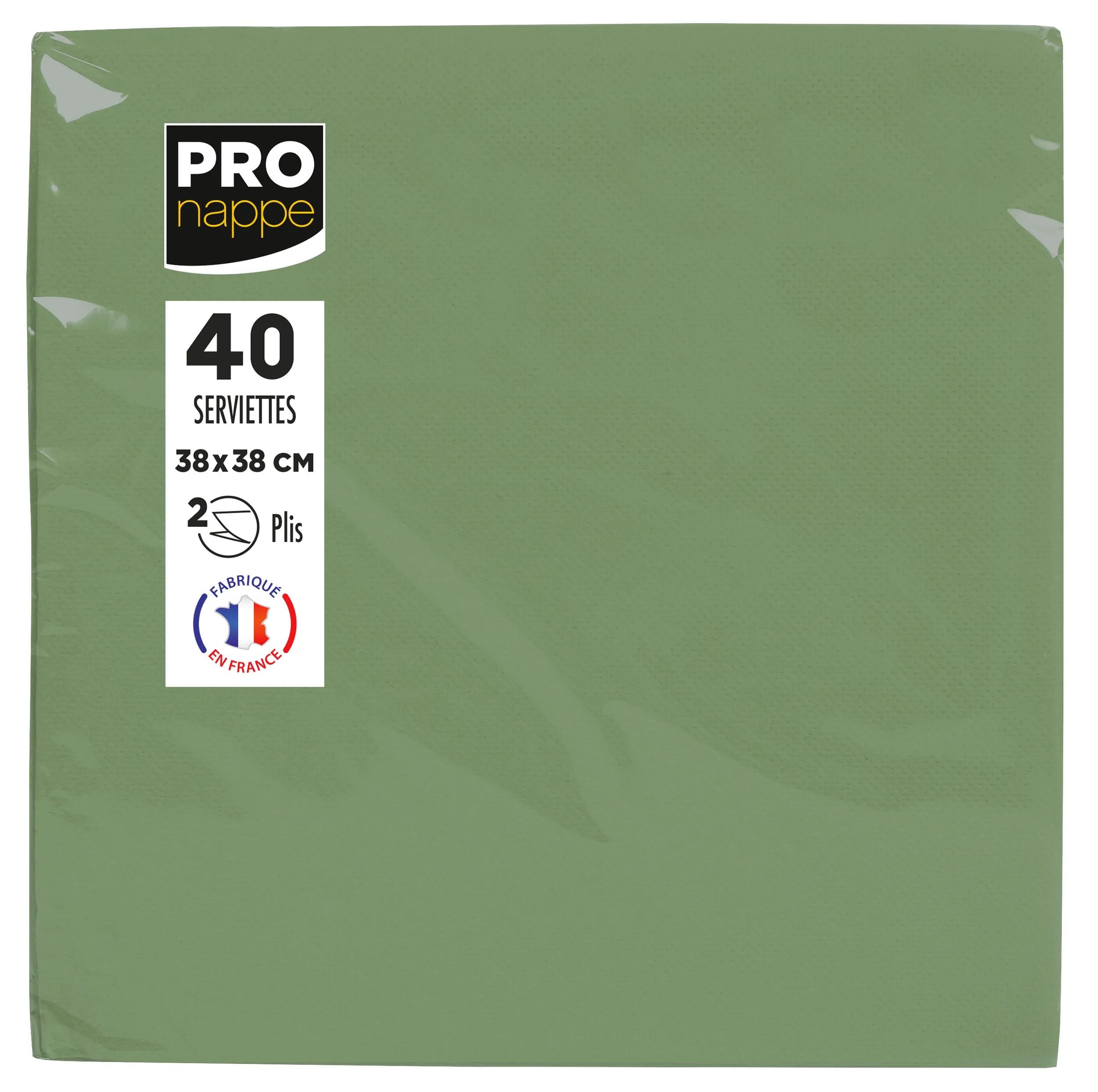 PRONAPPE Servietten oliv – 38 × 38 cm, 2-lagig – 40 Stück